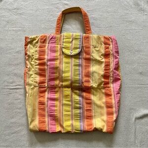 Vintage Striped Convertible Tote Bag
